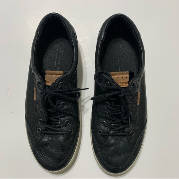 ECCO Soft 7 Black Leather Men’s Size 9 (43 EU)  Casual Sneakers - Picture 2 of 11